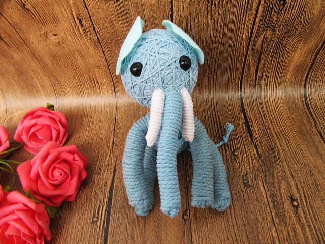 1X Handmade Elephant Crochet Kit Hand Knitting Stuffed Dolls for - Click Image to Close